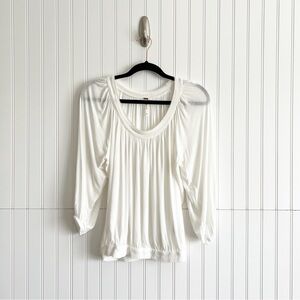 Free People Ivory Scoop Neck Boho Blouse